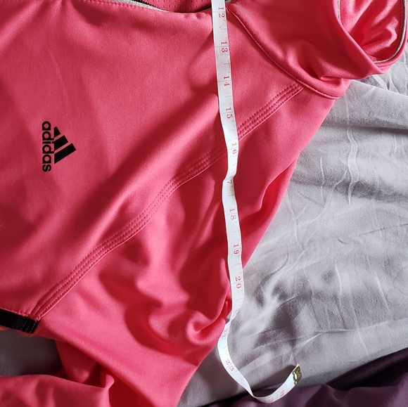 🌷ADIDAS - Women's pink & back stripe athletic zip up sweater - Size L - Picture 4 of 6